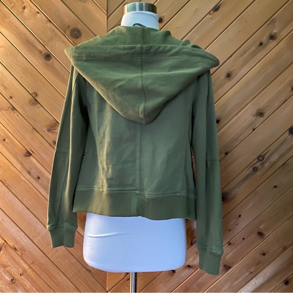 Free People Carmen Cotton Moto Jacket Hooded Green NWT Size Small - Picture 12 of 14